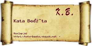 Kata Beáta névjegykártya